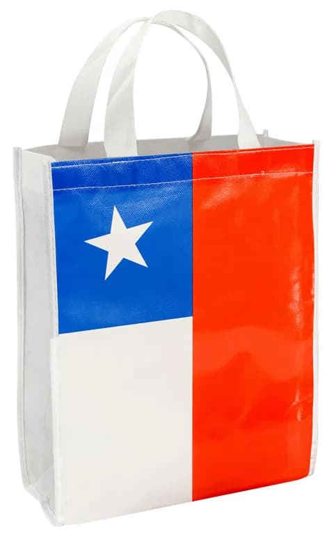 Bolsa TNT Bandera Chilena — 25 x 30 x 8 cm