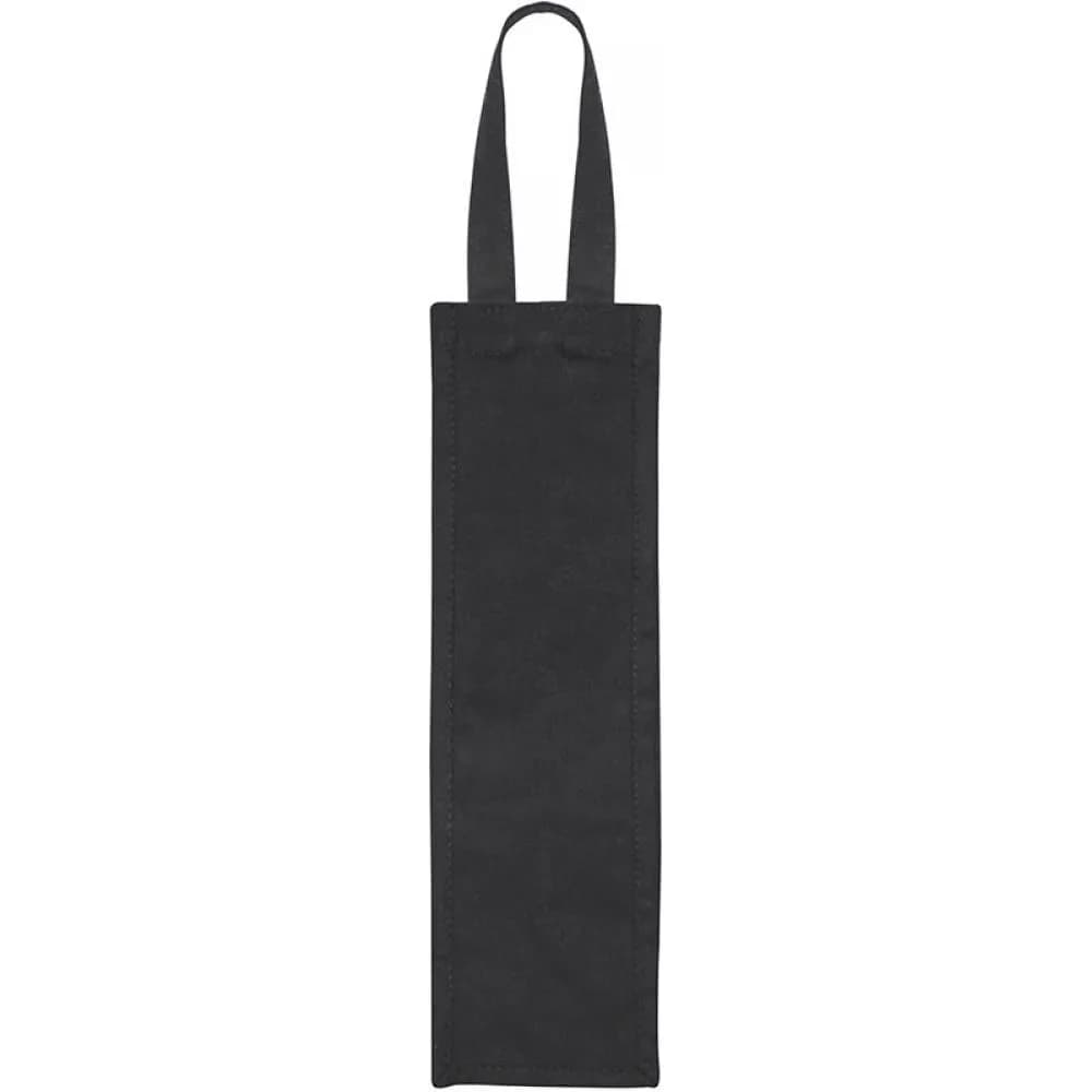 Bolsa Botella Vino 100% Algodón Canvas — Negro